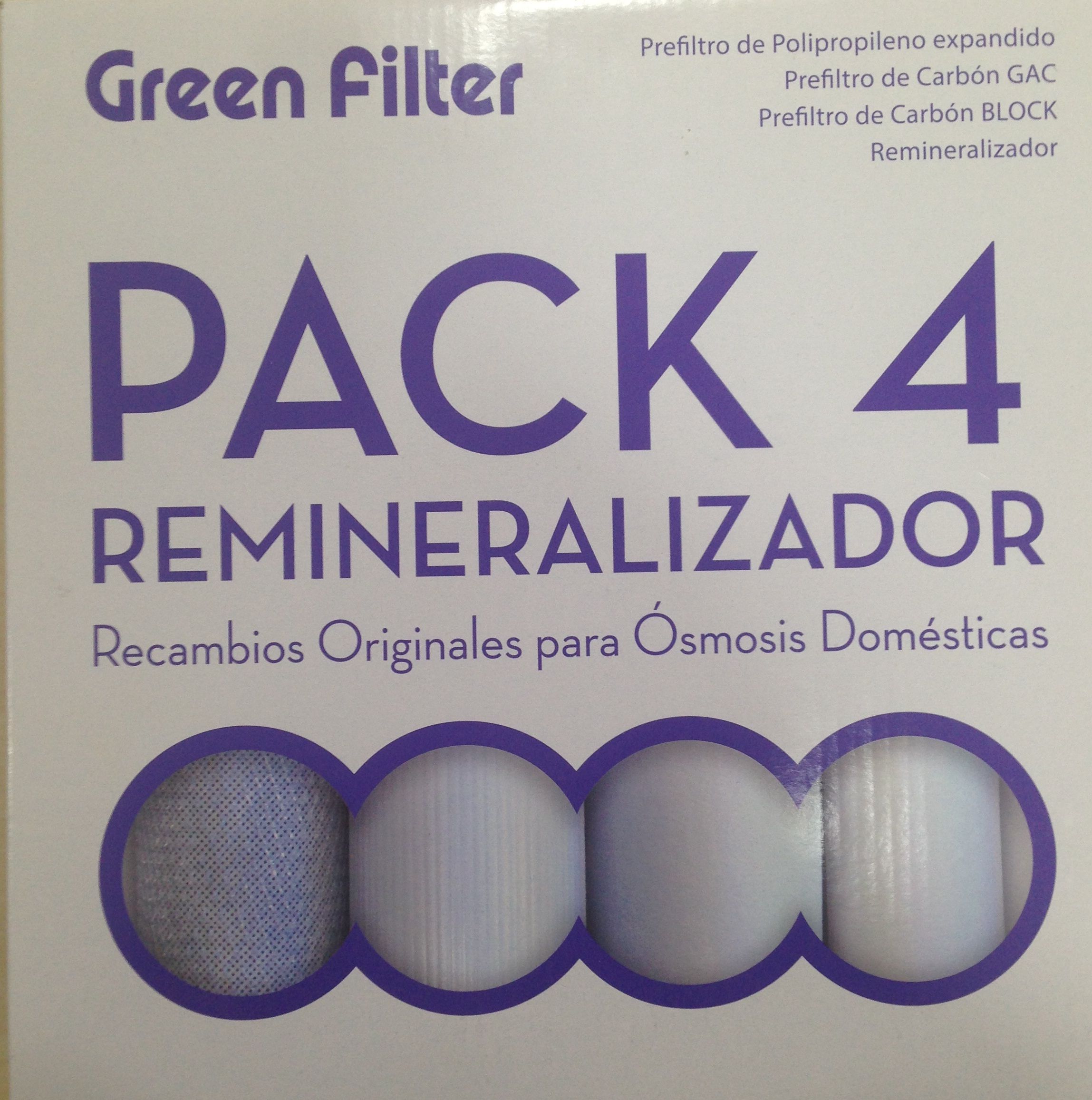 Pack 4 filtros Ósmosis Inversa 1/4 H rosca Green Filter Quality HIDROSALUD 