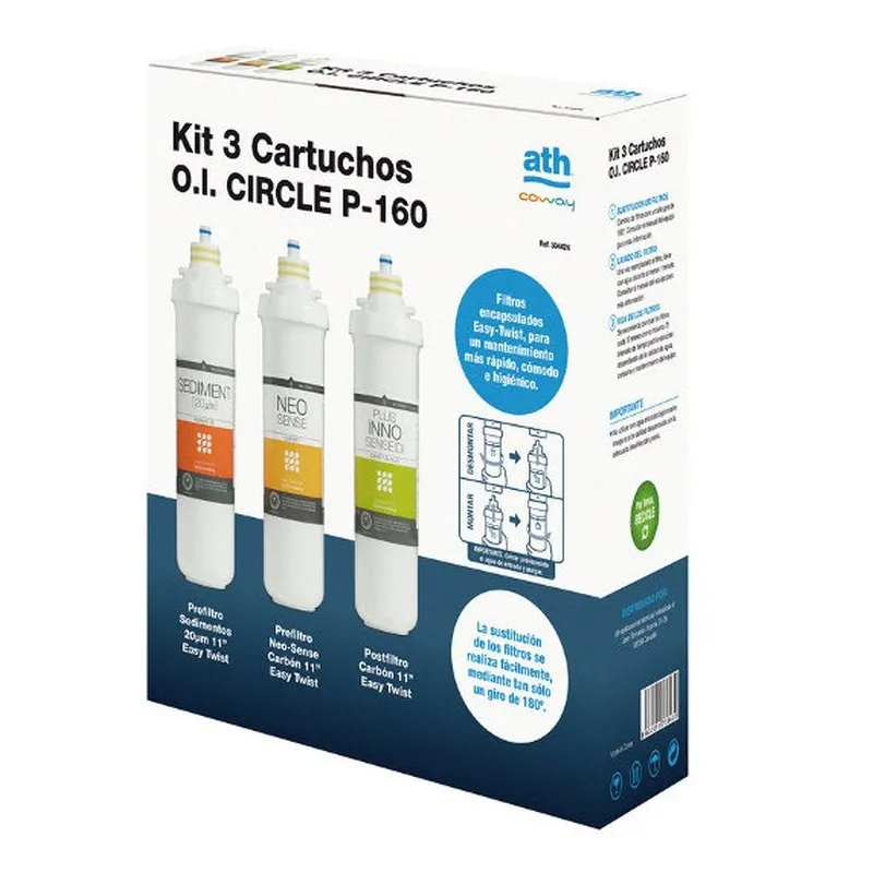 Kit de 3 Cartuchos para reemplazo Ósmosis Circle P-160 ATH - imagen 3