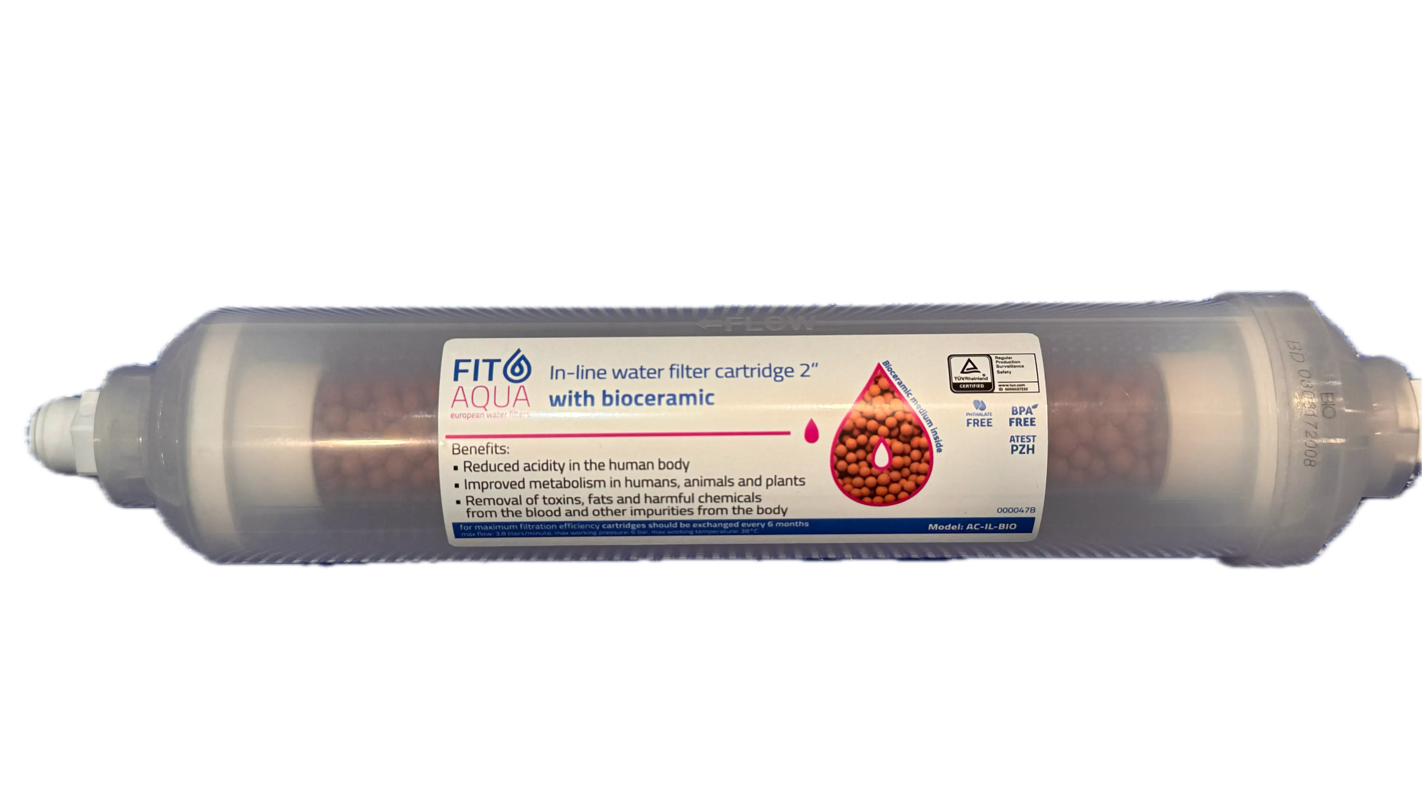 Fit Aqua Bioceramic In Line filter 2" Bioresonador
