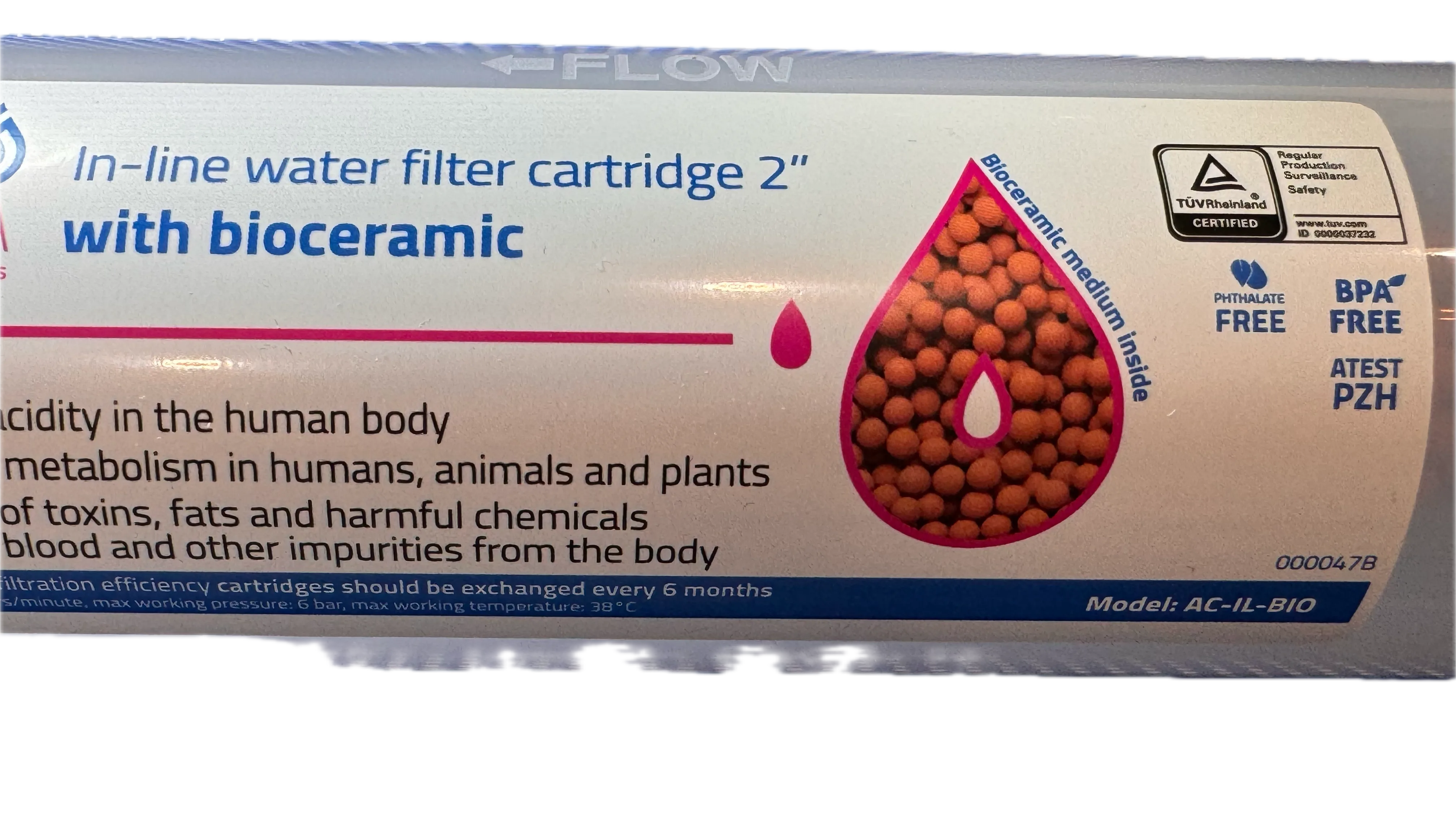 Fit Aqua Bioceramic In Line filter 2" Bioresonador - imagen 2