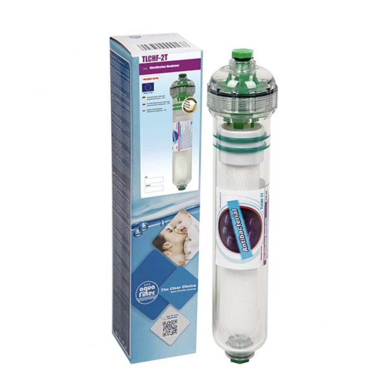 Membrana UF Aquafilter (0,02 micras) en carcasa en línea de 2" x 10"